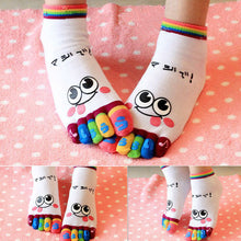 JECKSION 2016 New Hot Fashion One Pair Lady Women Girls Smile Five Fingers Print Trainer Toe Ankle clothesSocks