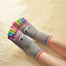 JECKSION 2016 New Hot Fashion One Pair Lady Women Girls Smile Five Fingers Print Trainer Toe Ankle clothesSocks