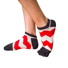 Patchwork color stripes socks Breathable Five Toe Cotton Socks Trainer Finger meias Cartoon styles wholesale Socks