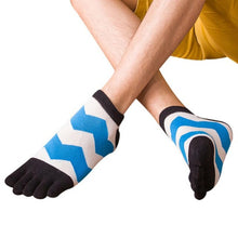 Patchwork color stripes socks Breathable Five Toe Cotton Socks Trainer Finger meias Cartoon styles wholesale Socks
