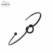 SUSENSTONE Chic Fashion Simple Knot Bangle Cuff Opening Bracelet Copper Casting Jewelry
