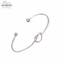 SUSENSTONE Chic Fashion Simple Knot Bangle Cuff Opening Bracelet Copper Casting Jewelry
