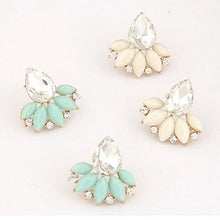 2017 Fashion Women Girls Shining Rhinestone Crystal Drop Alloy Ear Stud Earrings for Ladies OL Jewelry Wholesale Shipping free