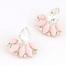 2017 Fashion Women Girls Shining Rhinestone Crystal Drop Alloy Ear Stud Earrings for Ladies OL Jewelry Wholesale Shipping free