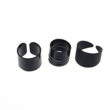 New 2017 Womens Trendy Punk Cool Black Metal 3Pcs Simple Knuckle Rings Set Black simple open three piece sleeve ring