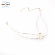 SUSENSTONE New Leather Choker Charm Necklace Vintage Hippy Chocker Leather Necklace