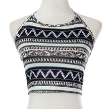 Women Boho Tank Tops Bustier Bra Vest Crop Bralette Shirt Blouse Cami Blue L