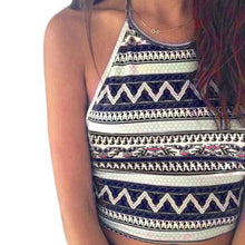 Women Boho Tank Tops Bustier Bra Vest Crop Bralette Shirt Blouse Cami Blue L