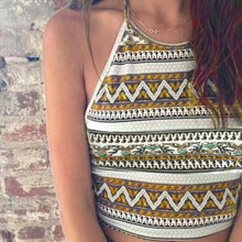 Women Boho Tank Tops Bustier Bra Vest Crop Bralette Shirt Blouse Cami Blue L