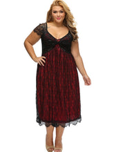 Zipper Plus Size Backless A-Line Women's Lace Dress