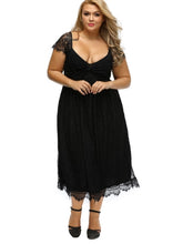 Zipper Plus Size Backless A-Line Women's Lace Dress