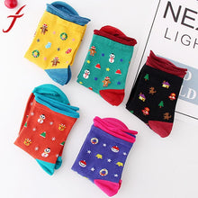 Hot Sale Christmas Socks Women Girl Socks Cute Unisex Snowman Animal Printed Cotton Soft Breathable Winter Warm Short Socks