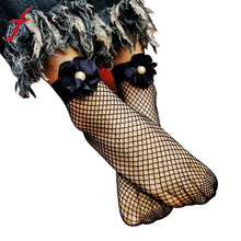 Casual Fishnet Socks 2017 Women Sexy Lace Thin Net Plain Top-Ankle Peony Short Flowers Nylon Socking