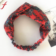 Feitong Brand Bohemia Headbands Fitness Hair Accessories For Women Floral Printed Lacy Stretchy Wide Head Band Turban Hairband