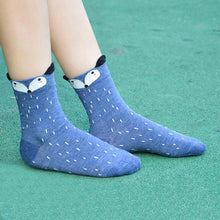 1Pair Funny Socks Women Cute Little Animal Fox Printed Lady Socks harajuku designer fashion street In The Tube Socks For Autumn