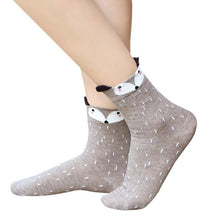 1Pair Funny Socks Women Cute Little Animal Fox Printed Lady Socks harajuku designer fashion street In The Tube Socks For Autumn