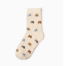 Feitong 1 Pair Funny Socks Cute long happy Socks Women Girl Casual Comfortable Character Print Cotton Cat Socks calcetines mujer