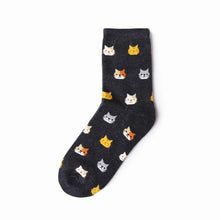 Feitong 1 Pair Funny Socks Cute long happy Socks Women Girl Casual Comfortable Character Print Cotton Cat Socks calcetines mujer