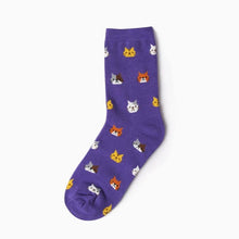 Feitong 1 Pair Funny Socks Cute long happy Socks Women Girl Casual Comfortable Character Print Cotton Cat Socks calcetines mujer