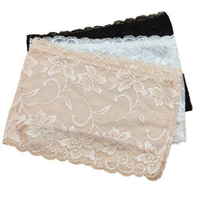 3pcs Women's Floral Lace Stretchy Strapless See Through Bandeau Tube Top with Bra