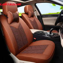 CARTAILOR Car Seat Cover PU Leather for Hyundai Santa fe 2010 2013 Seat Covers Cars Accessories for Car Seats Protector Ice Silk